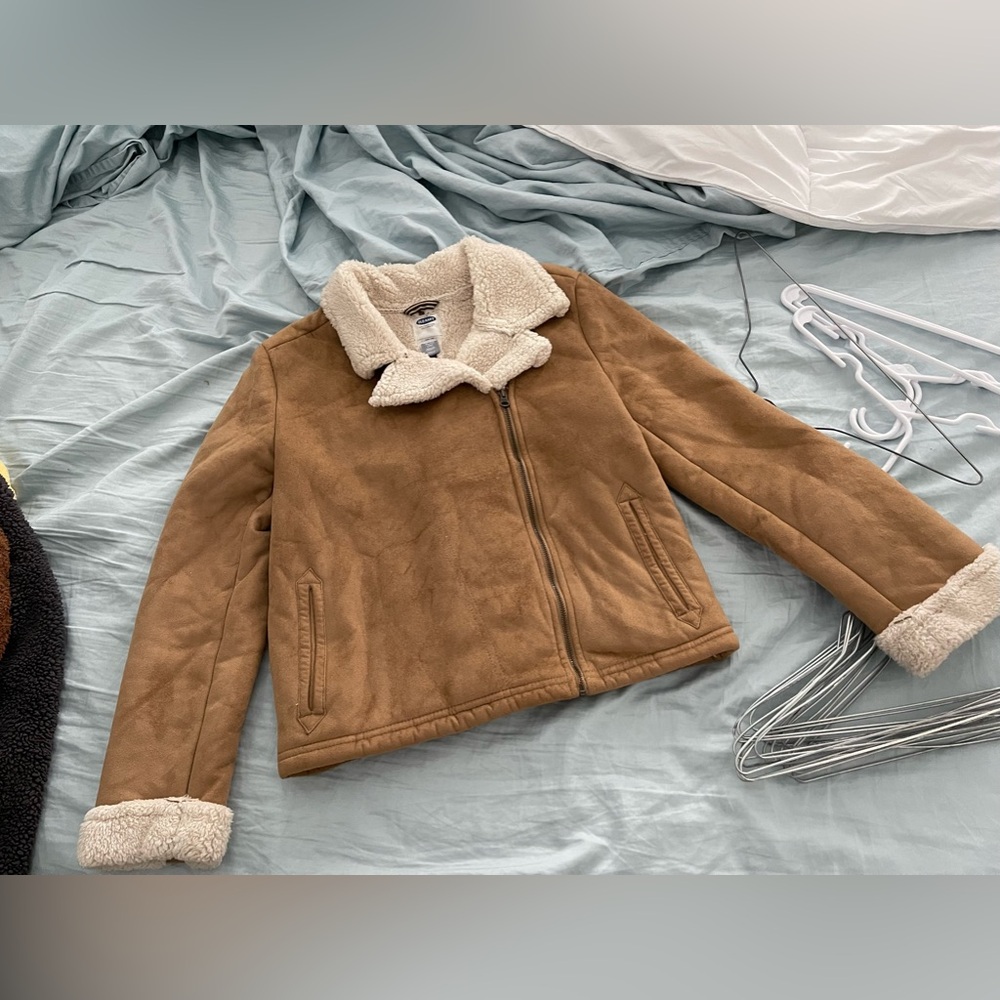Girls Old Navy brown Sherpa jacket